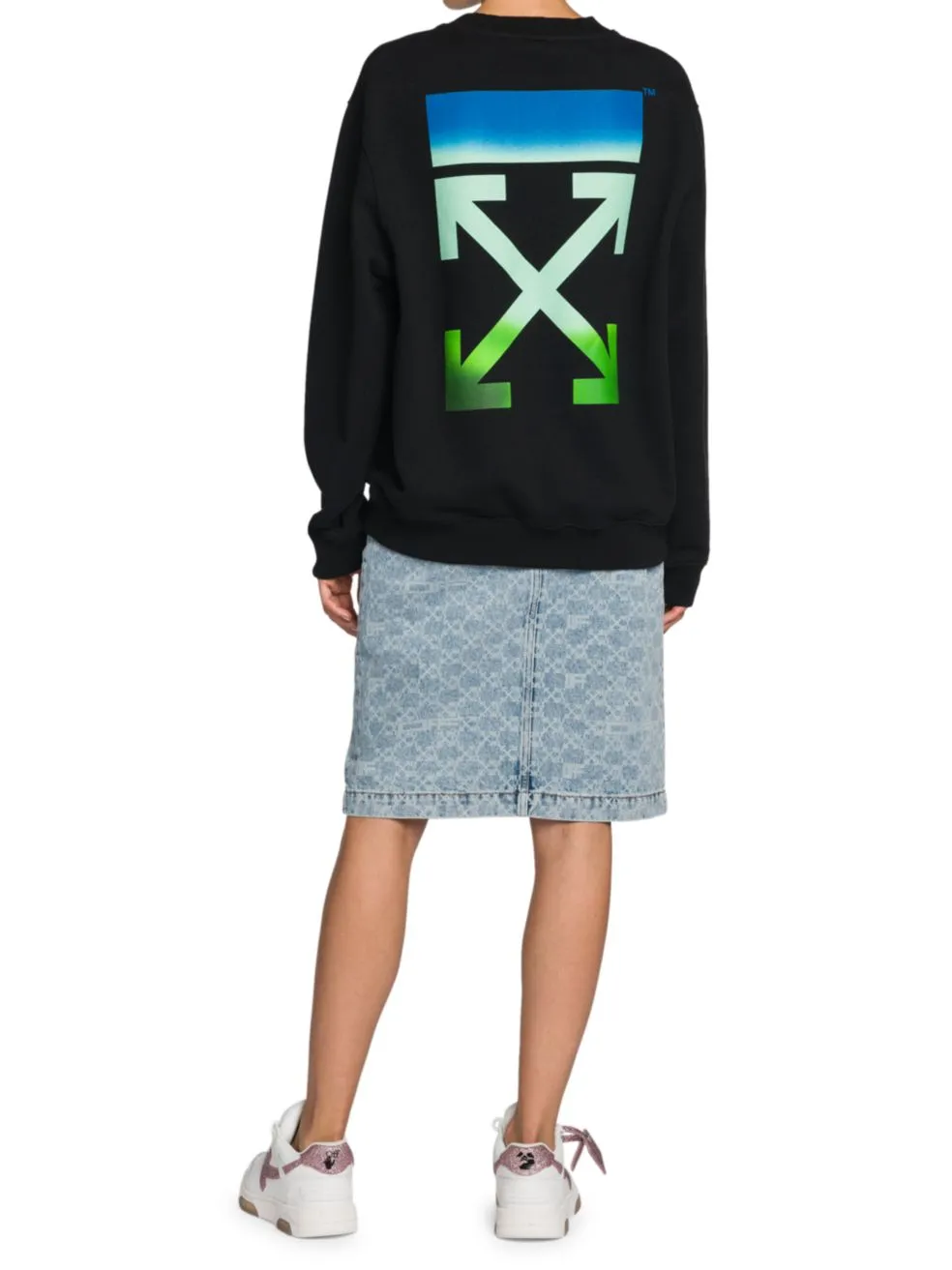 Blurred Arrow Reg Crewneck Black Multico