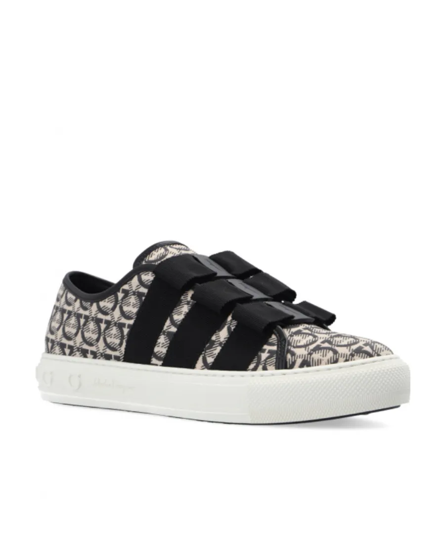 Gancini-Pattern Jacquard Sneakers