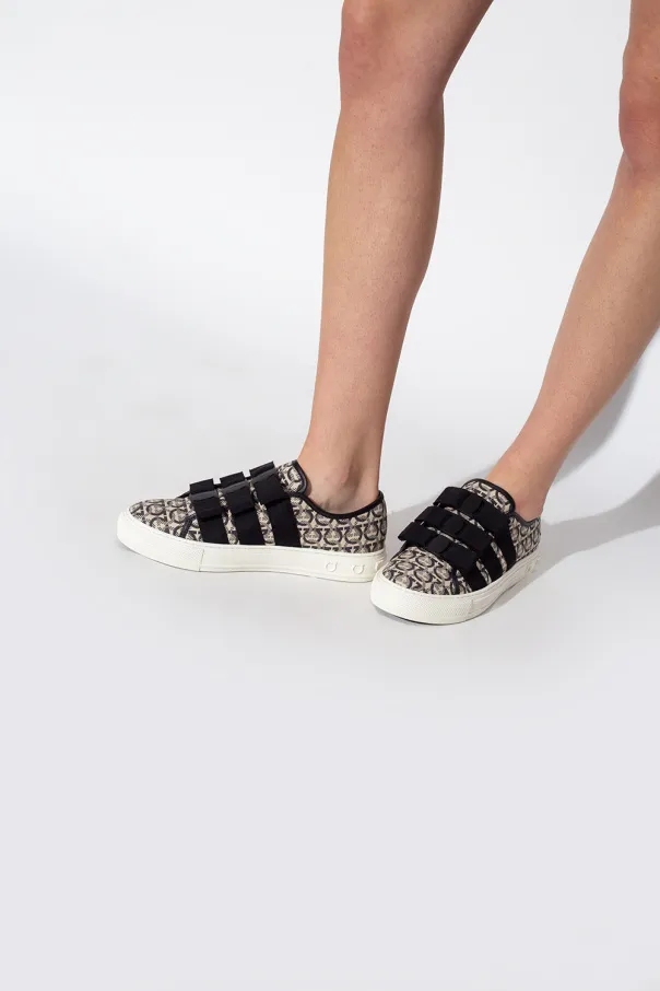 Gancini-Pattern Jacquard Sneakers