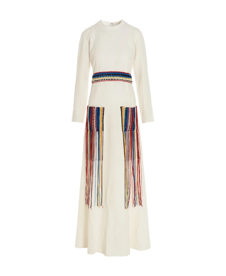 Fringed Linen Dress