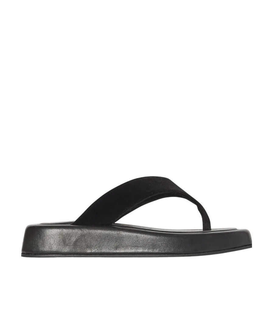 Padded Leather Flip Flops