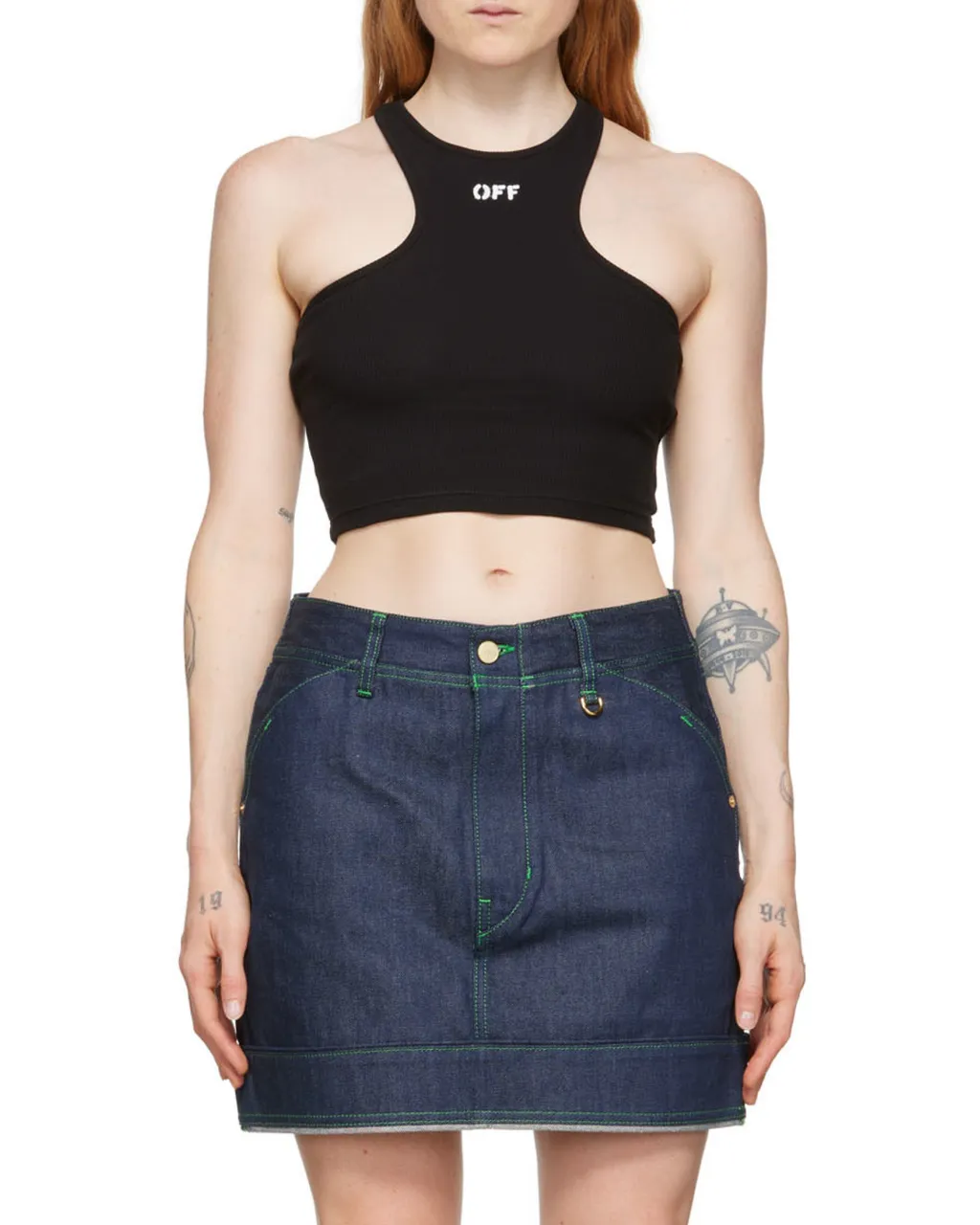 Off-Stamp Ribbed Crop Top