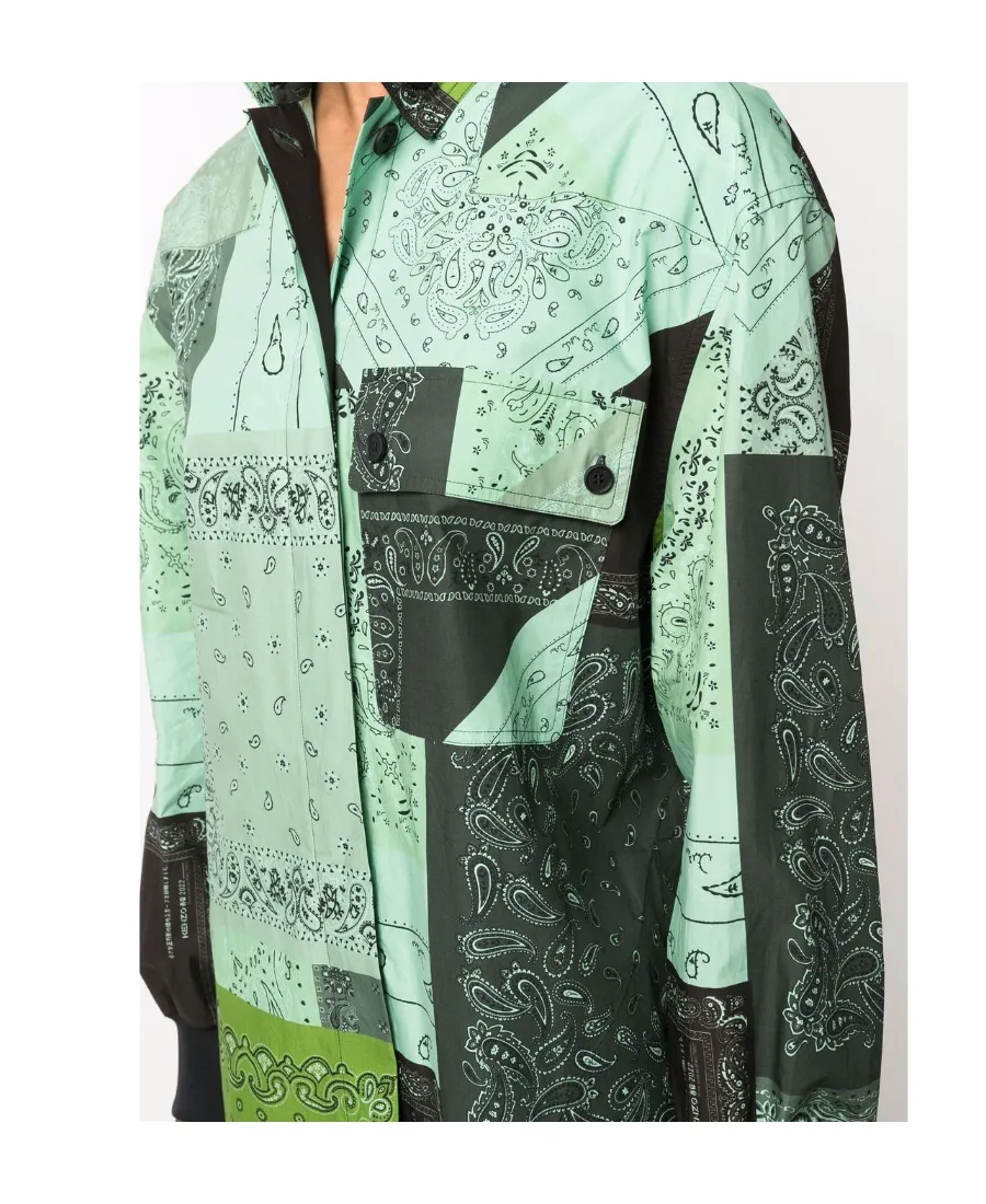Kenzo Paisley Print Long-Sleeved Shirt Dress