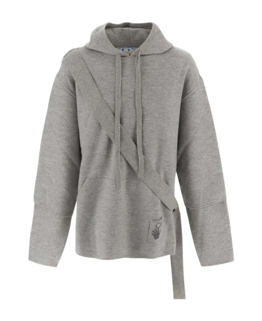 Off-White Logo Patch Drawstring Hoodie