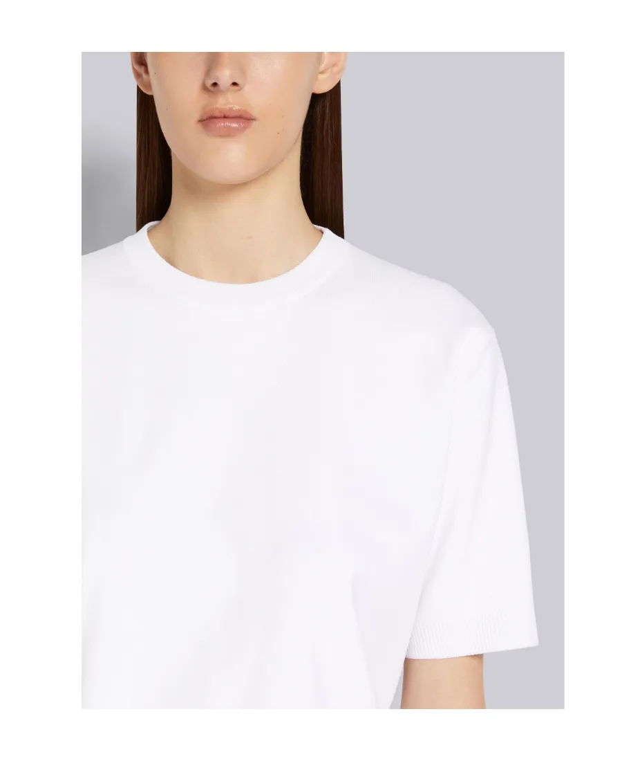 Thom Browne Rwb Intarsia-Knit Crewneck T-Shirt