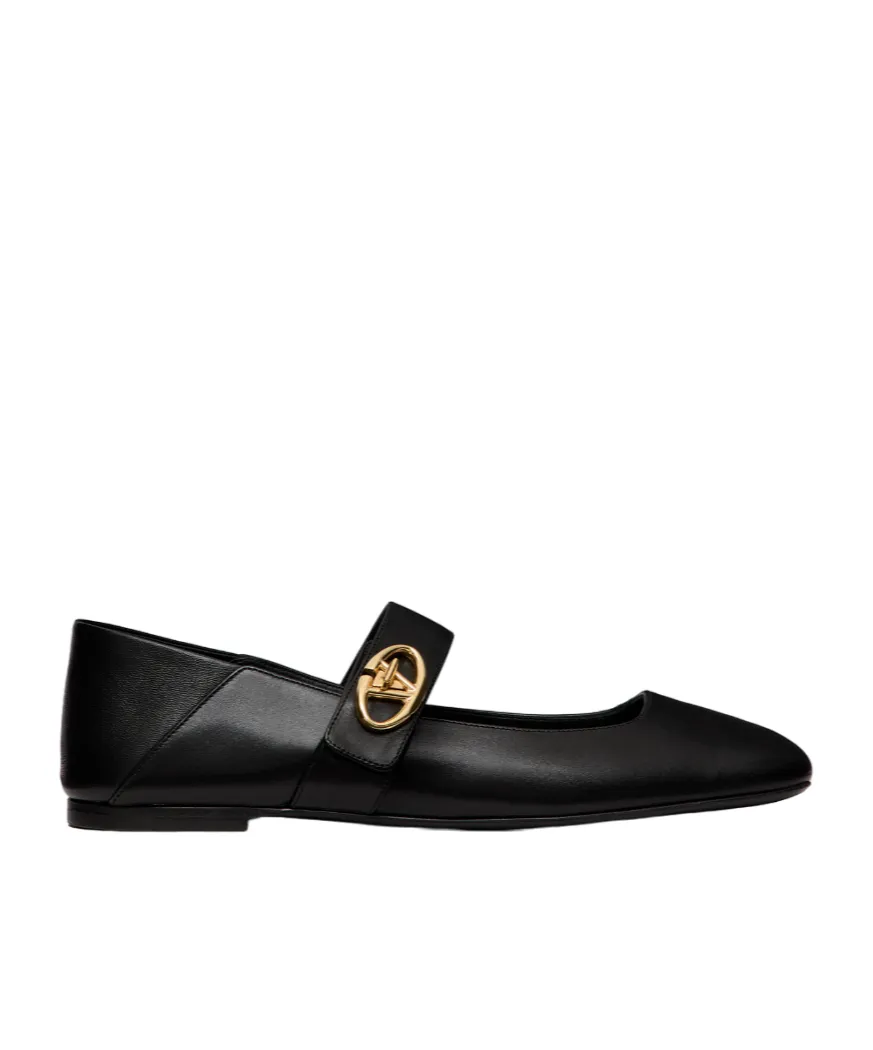 Valentino Vlogo Locker Mary-Jane Square Toe Ballerina Shoes