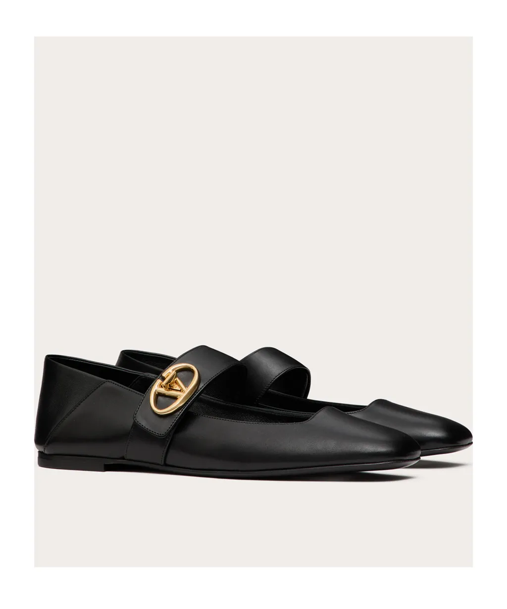 Valentino Vlogo Locker Mary-Jane Square Toe Ballerina Shoes