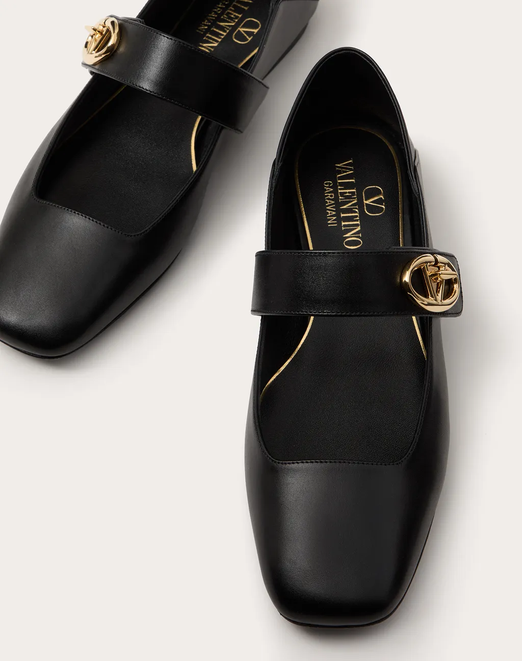 Valentino Vlogo Locker Mary-Jane Square Toe Ballerina Shoes