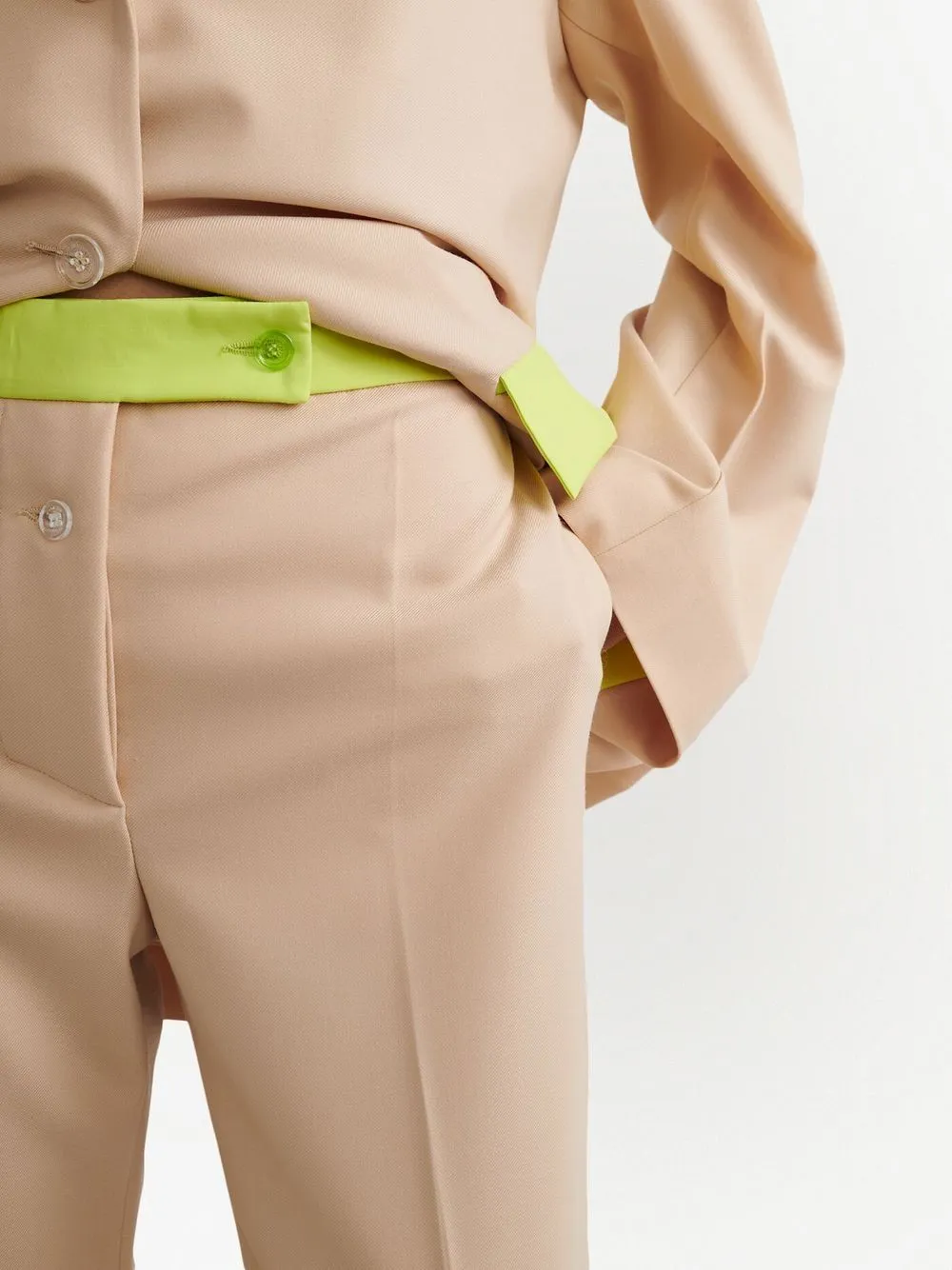 Off-White Straight Leg Tailored Trousers