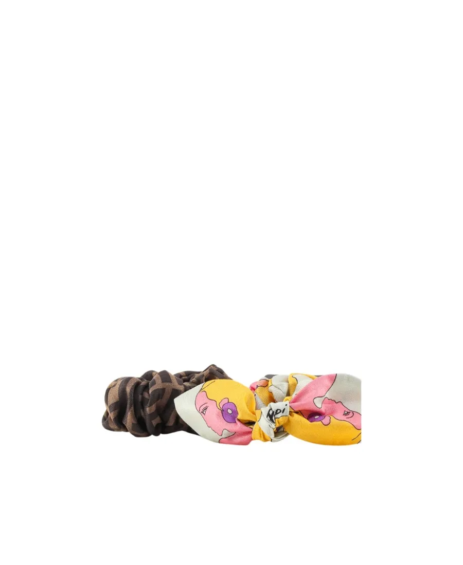 Set Of Two Multicolour Silk Hair Elastics