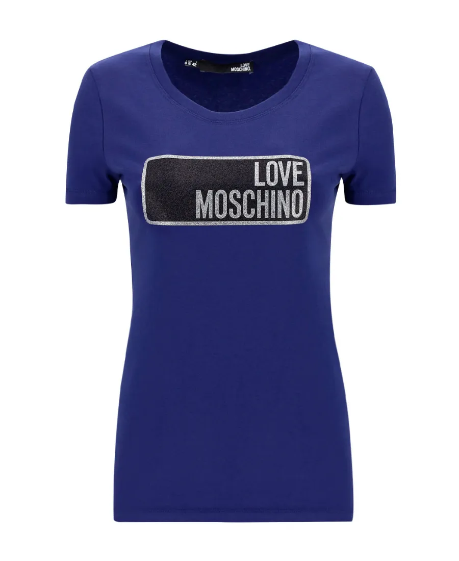 Logo-Print Glittered T-Shirt