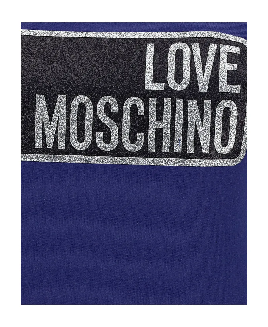 Logo-Print Glittered T-Shirt