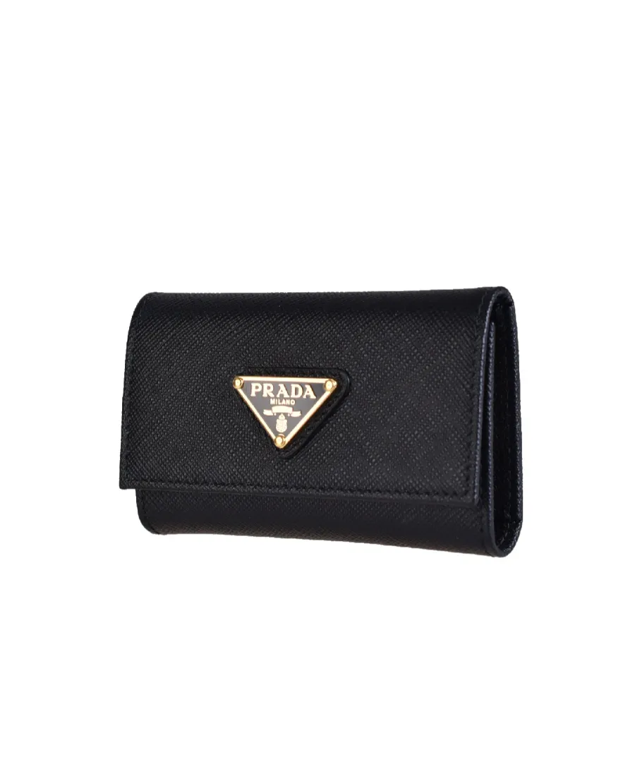 Prada Logo Plaque Tri-Fold Key Case