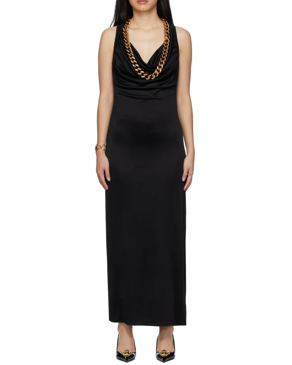 Versace Chain-Link Detailed Maxi Dress