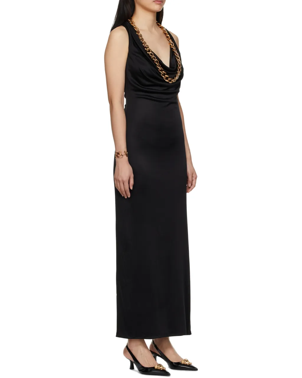 Versace Chain-Link Detailed Maxi Dress