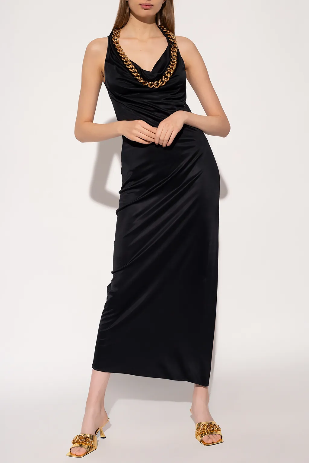 Versace Chain-Link Detailed Maxi Dress