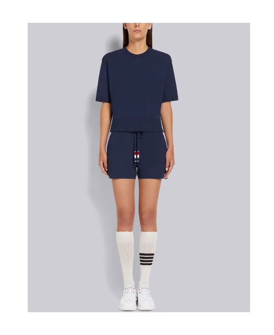 Thom Browne Rwb Stripe Detailed Drawstring Shorts
