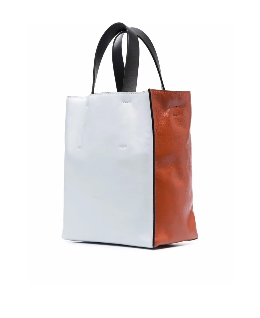 Leather Colour-Block Tote Bag