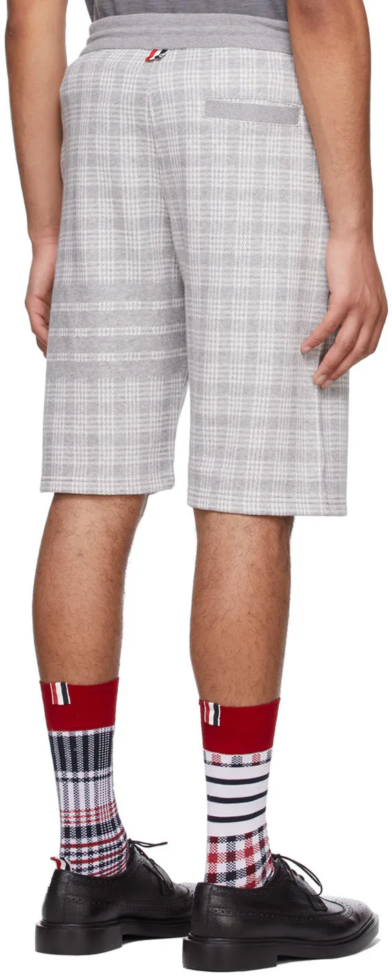 Thom Browne 4-Bar Striped Checked Shorts