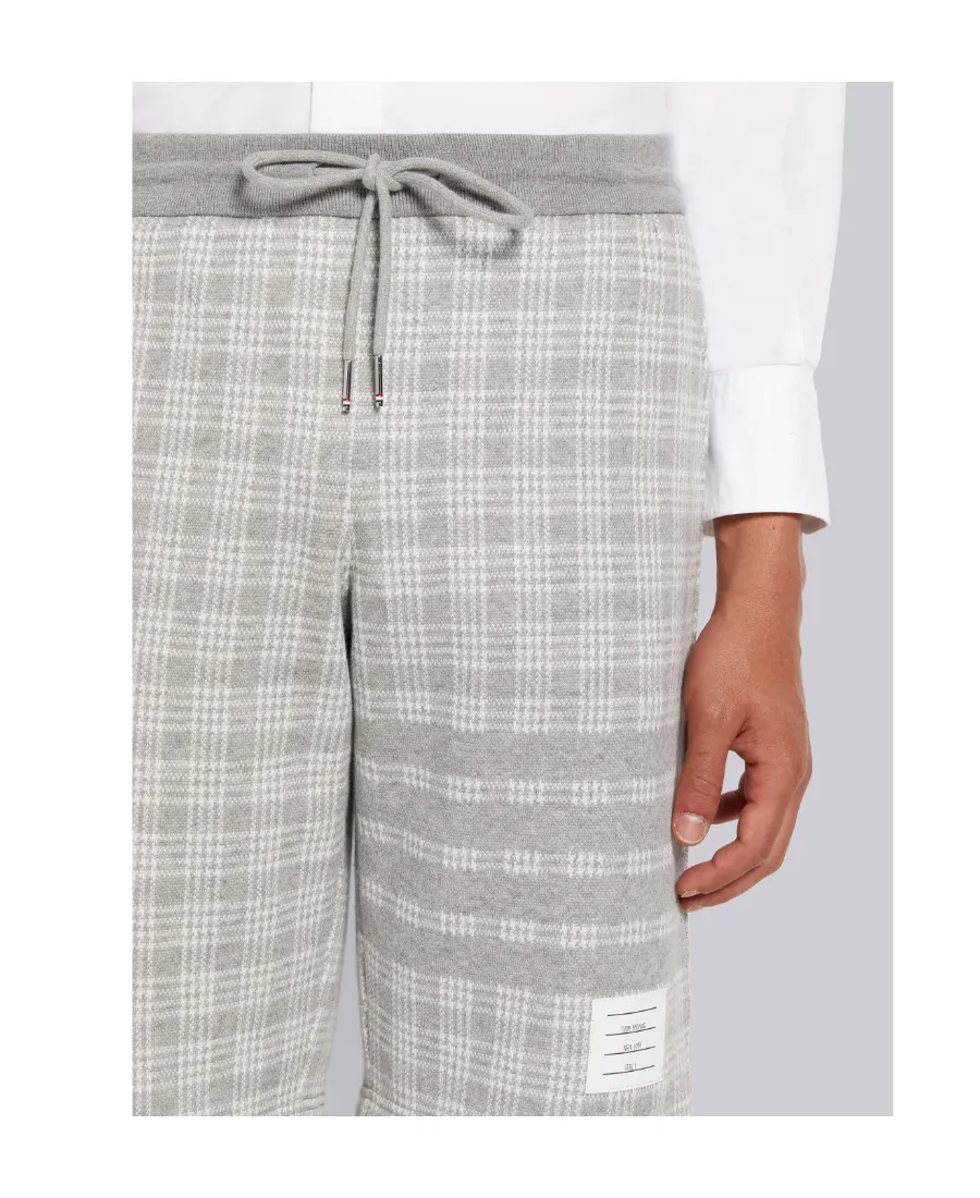 Thom Browne 4-Bar Striped Checked Shorts