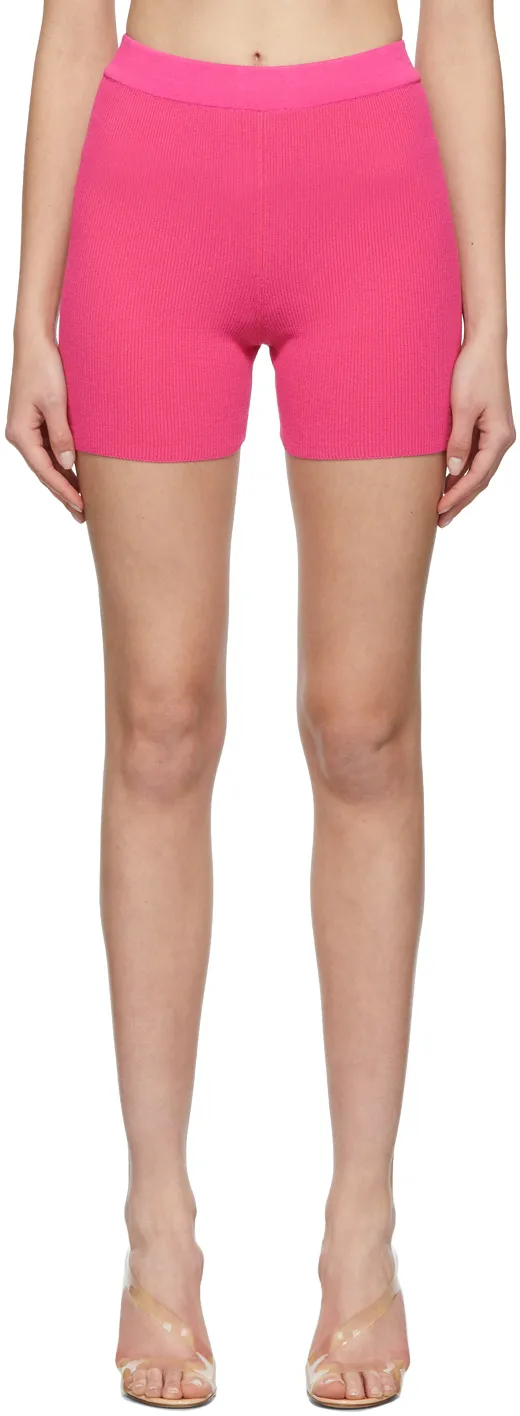 High-Rise Ribbed Knitted Shorts