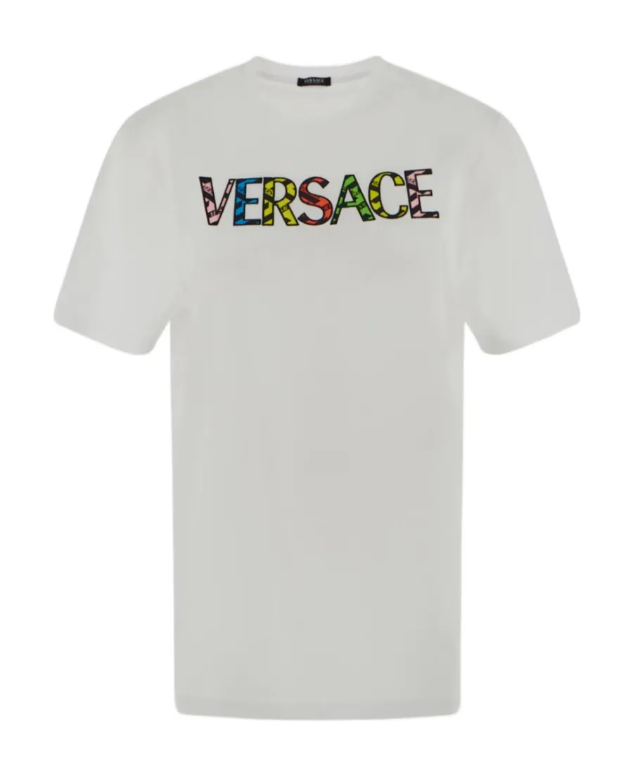 Versace Logo Printed Crewneck T-Shirt