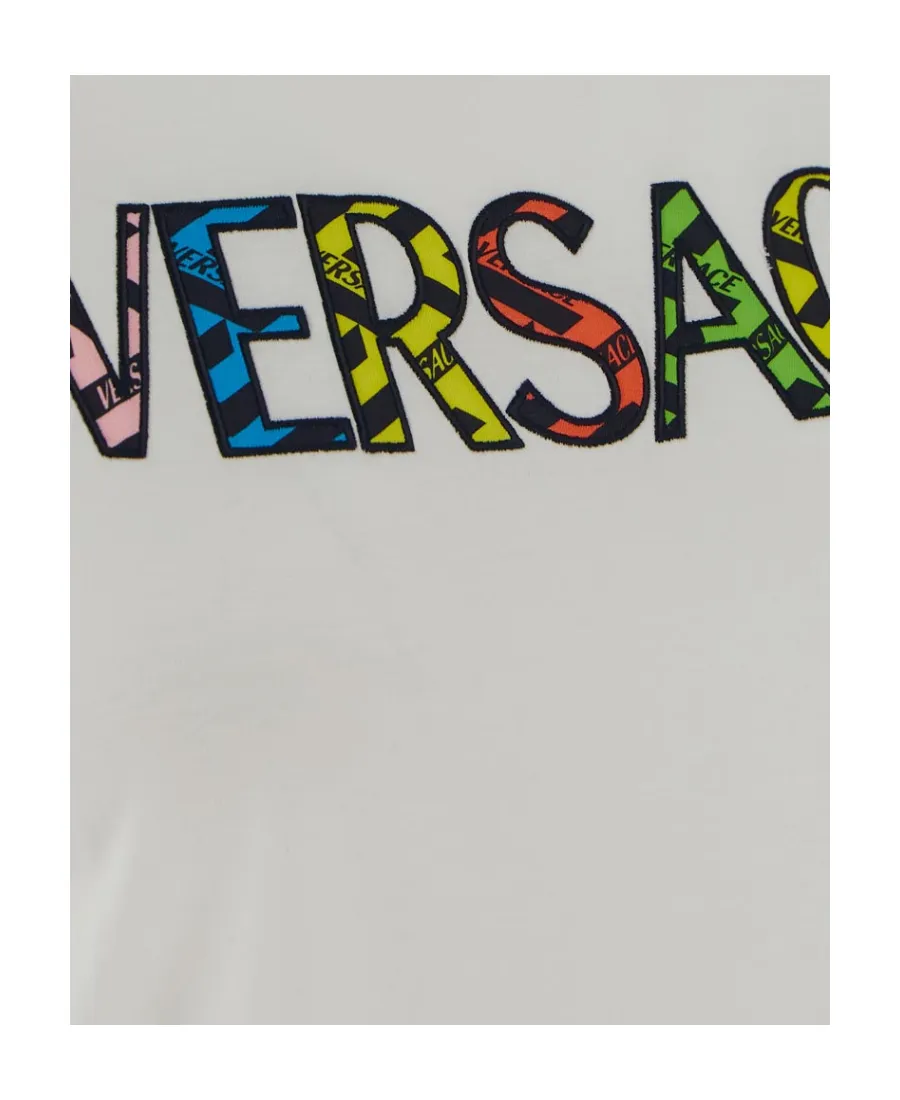 Versace Logo Printed Crewneck T-Shirt