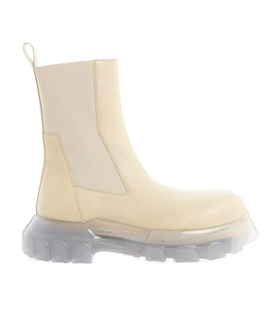 Elasticated-Panels Leather Boots