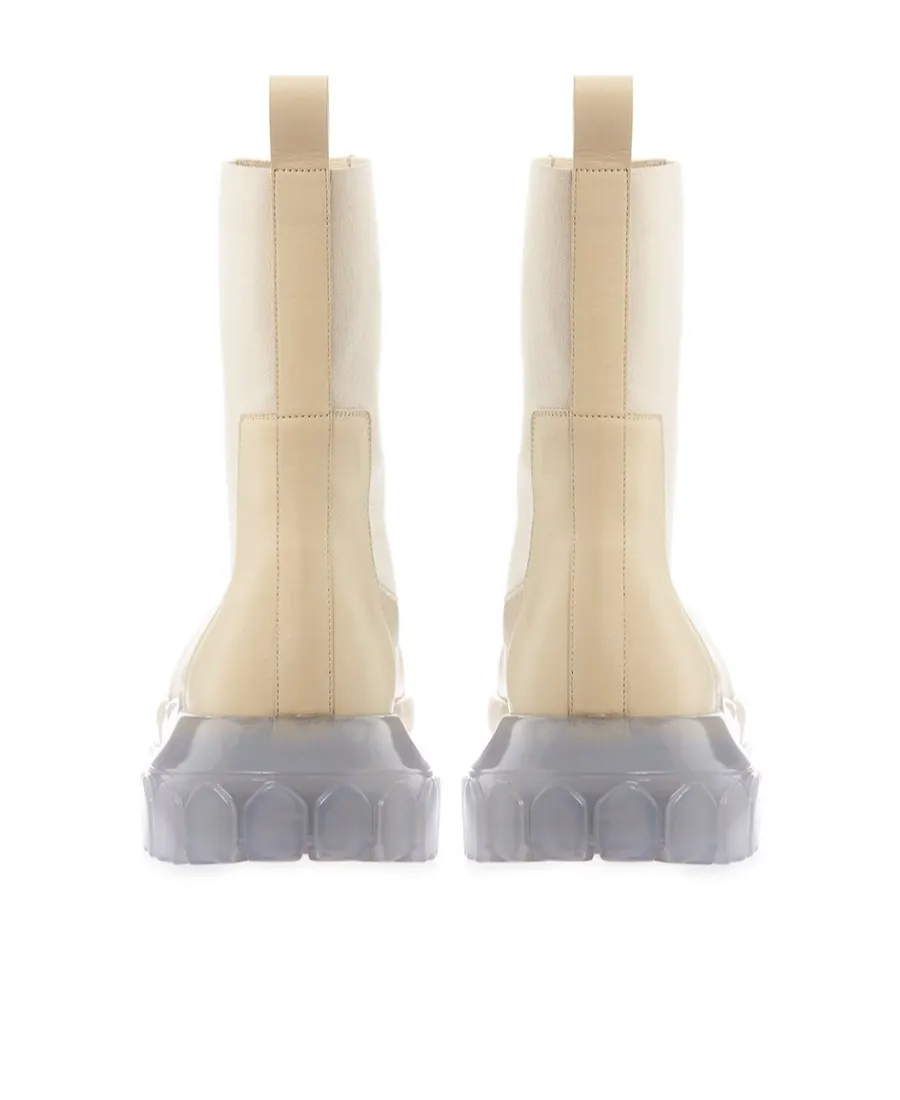 Elasticated-Panels Leather Boots