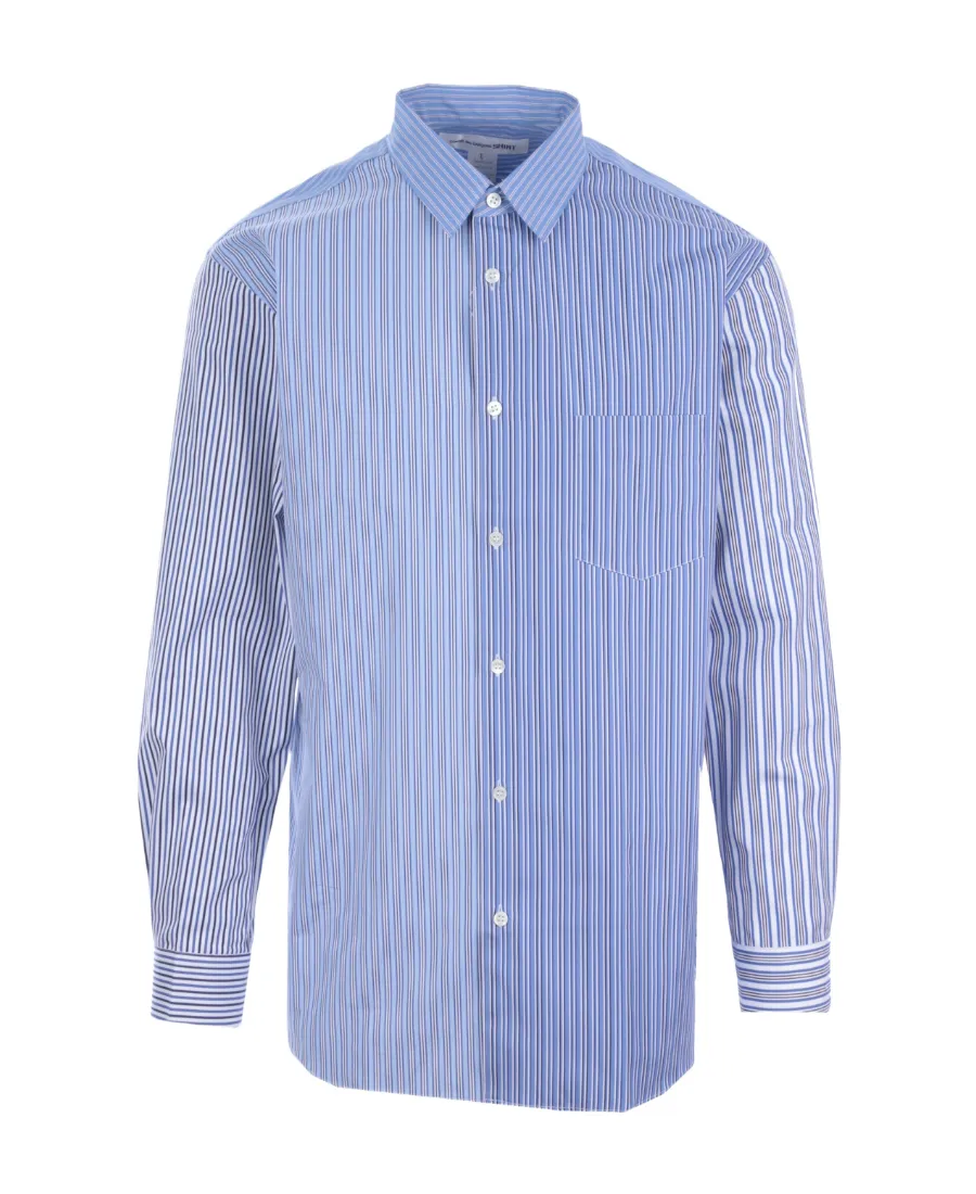 Patchwork Striped Poplin Shirt