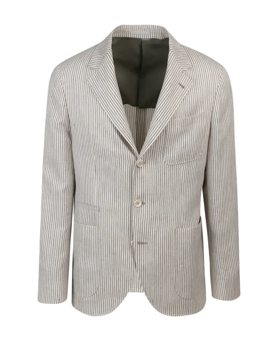 Single-Breasted Striped Blazer