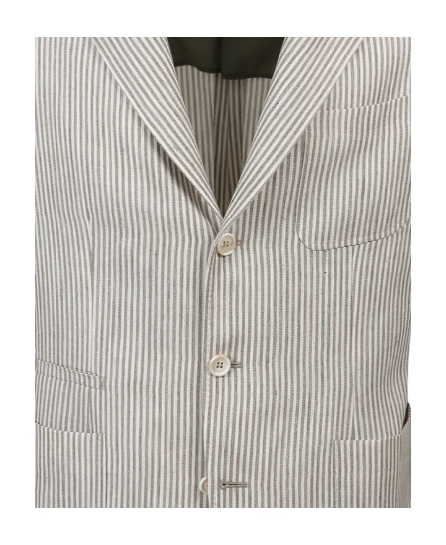 Single-Breasted Striped Blazer