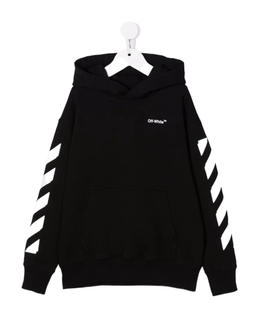 Off-White Kids Side Striped Printed Hoodie