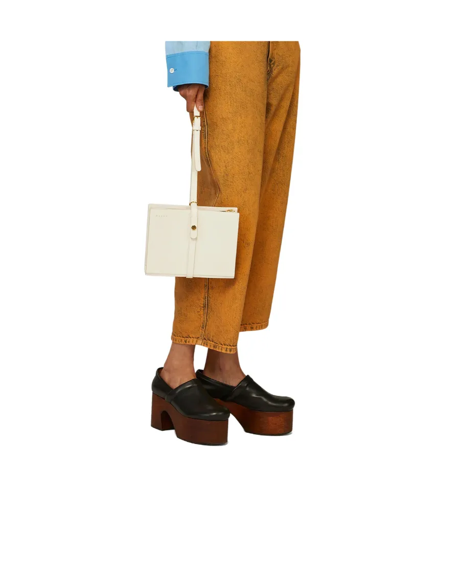 Calf Leather Strapped Clutch Bag