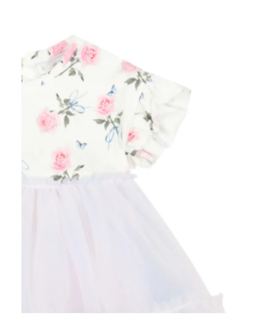 Monnalisa Floral Printed Short-Sleeved Dress