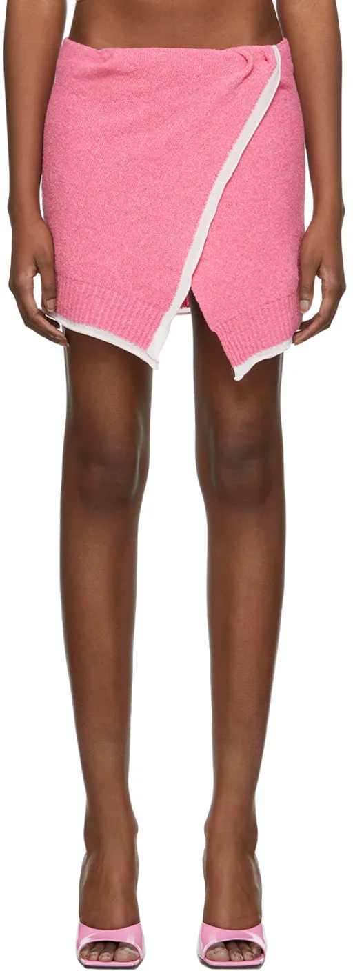 Twisted-Wrap Knitted Mini Skirt