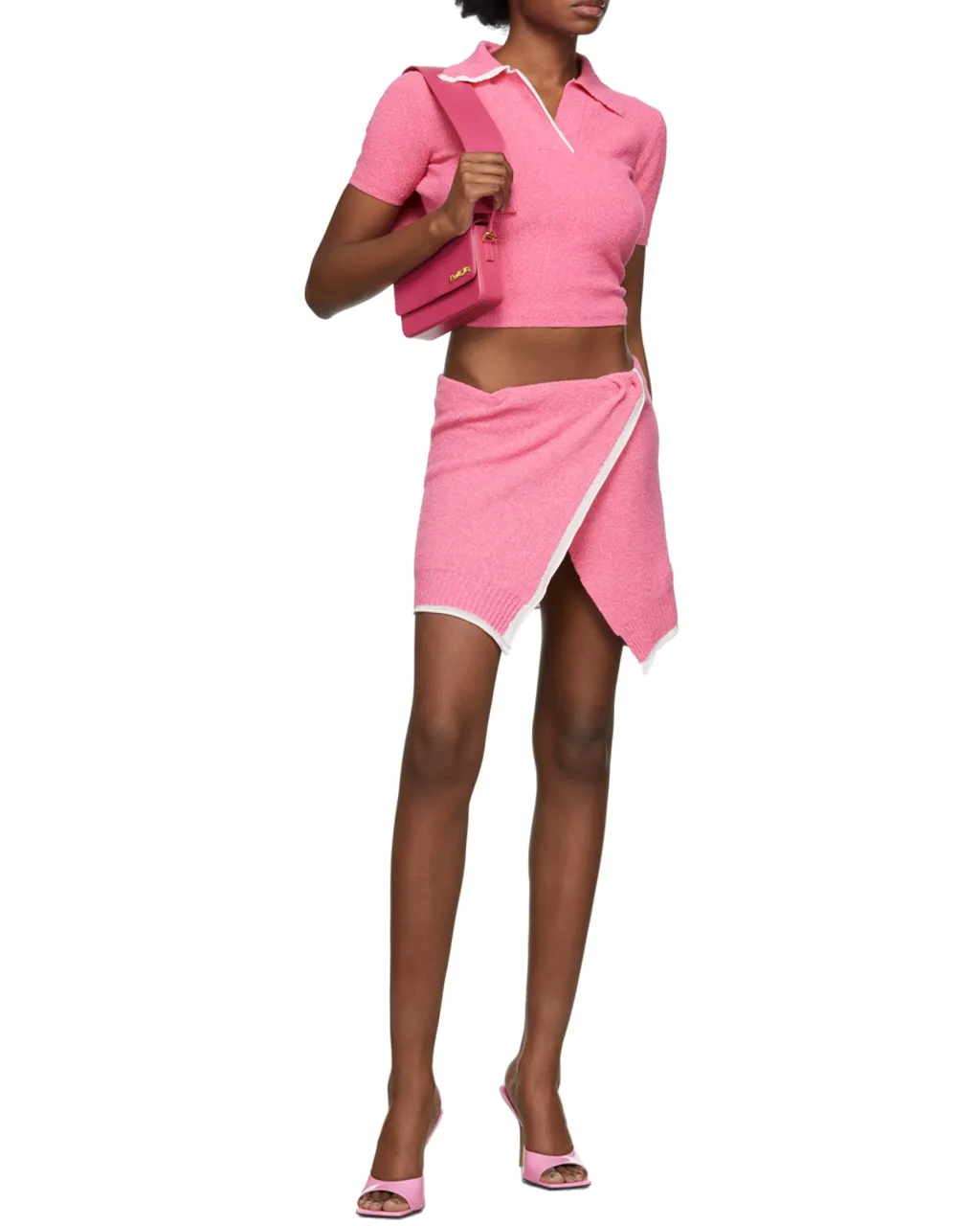Twisted-Wrap Knitted Mini Skirt