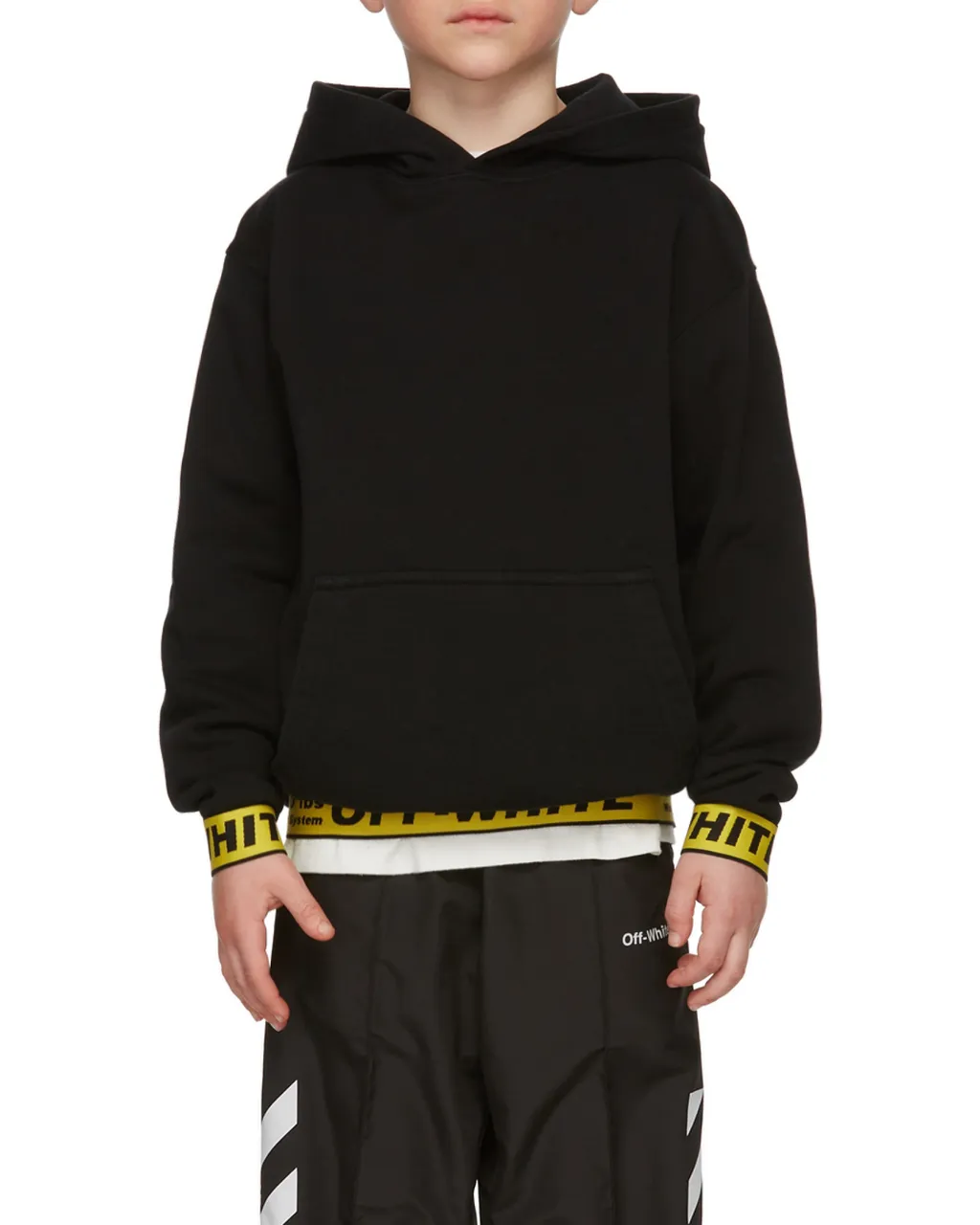 Off-White Kids Logo Embroidered Long Sleeved Hoodie