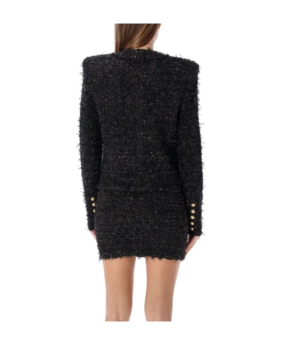 Collarless Tweed Jacket