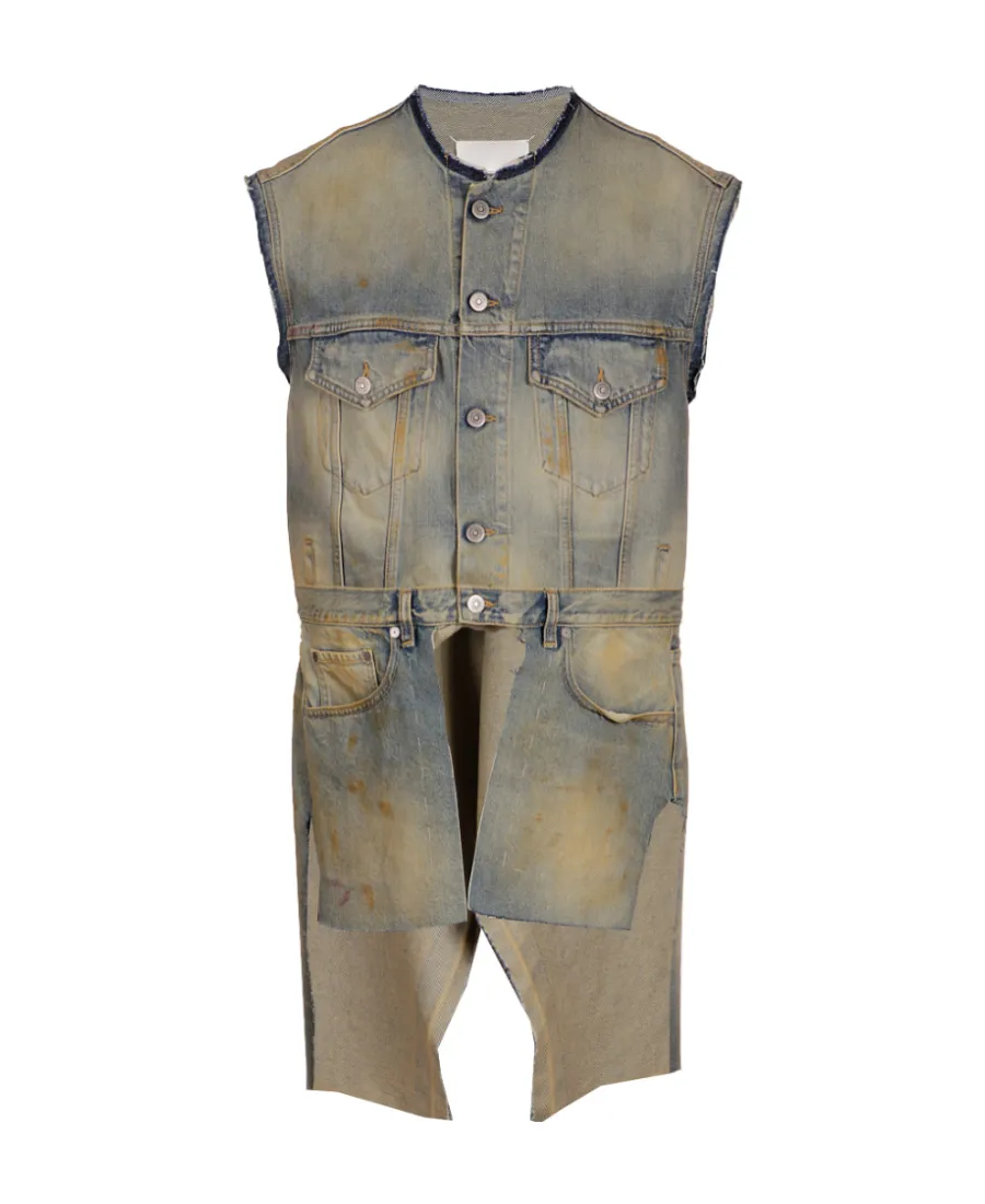 Derelict Asymmetric Denim Gilet