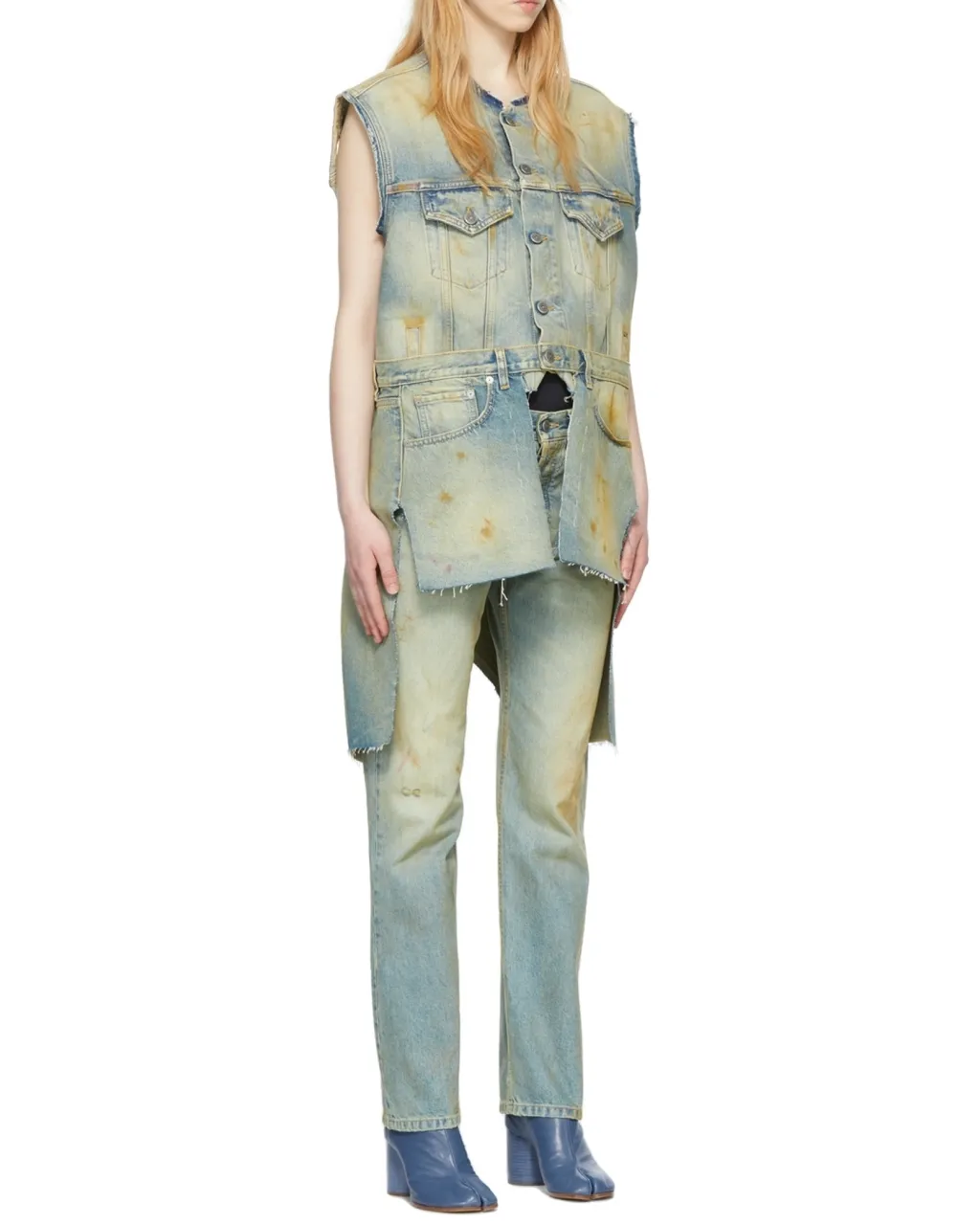 Derelict Asymmetric Denim Gilet
