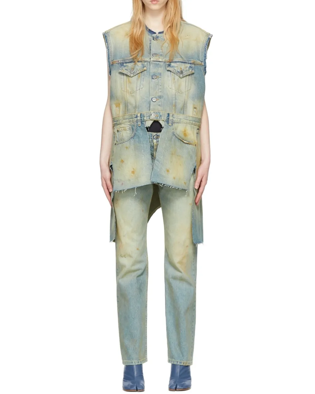 Derelict Asymmetric Denim Gilet