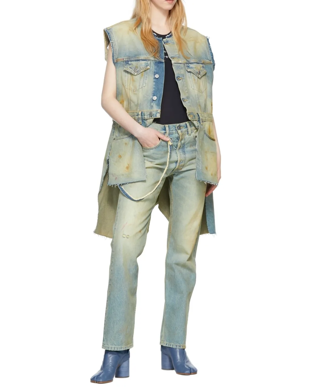 Derelict Asymmetric Denim Gilet