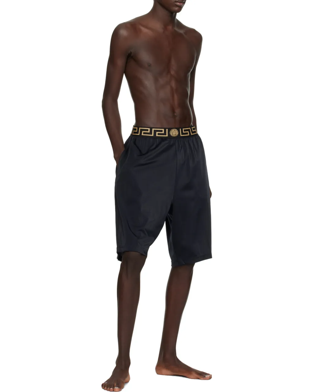 Versace La Greca Waistband Bermuda Shorts