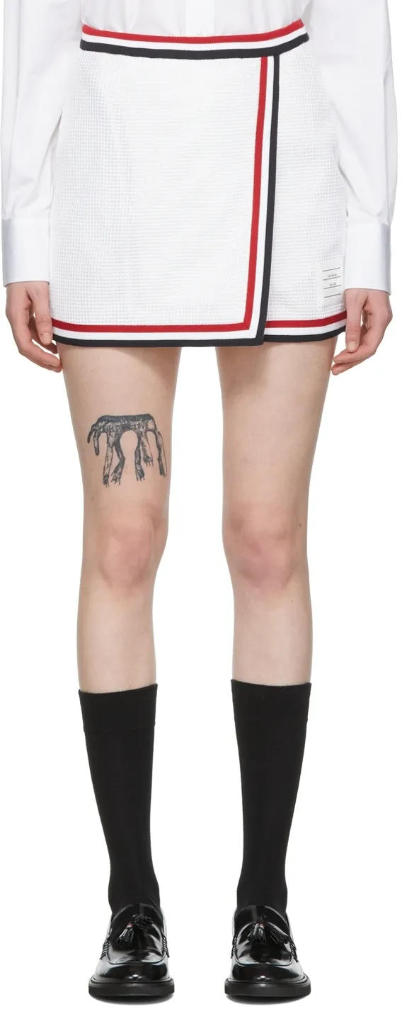 Thom Browne Rwb Striped Wrap Skirt