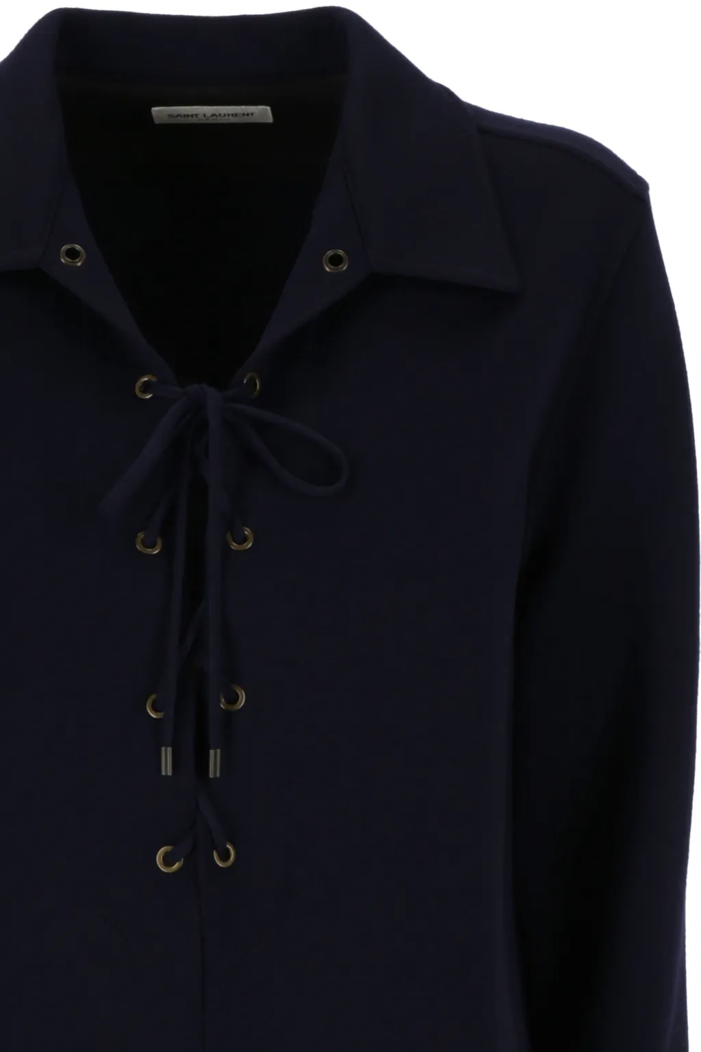 Saint Laurent Lace-Up Long-Sleeved Top