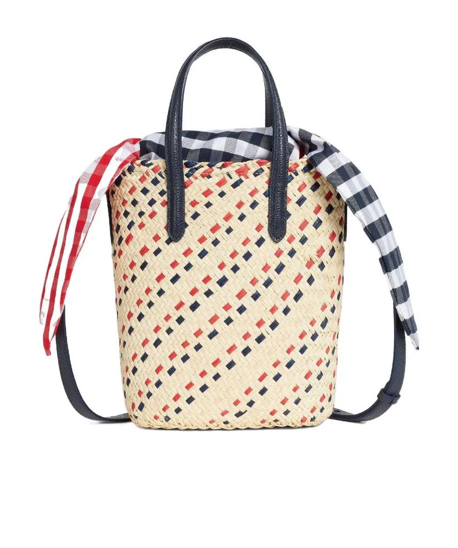 Mini Rwb-Stripe Embroidery Tote Bag