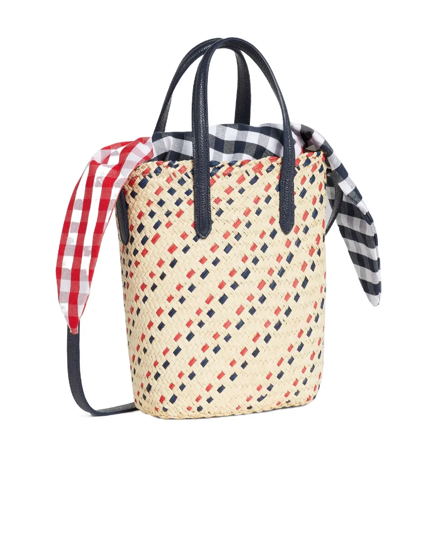 Mini Rwb-Stripe Embroidery Tote Bag