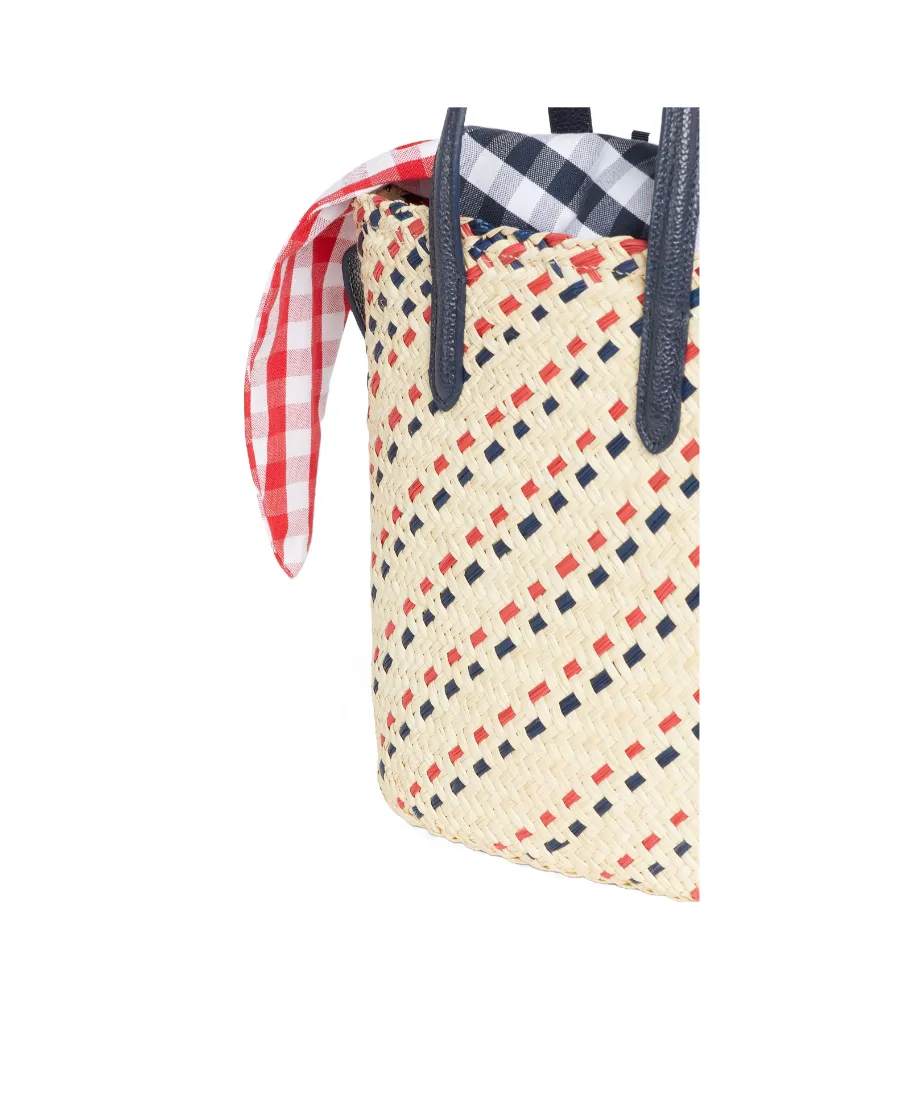 Mini Rwb-Stripe Embroidery Tote Bag