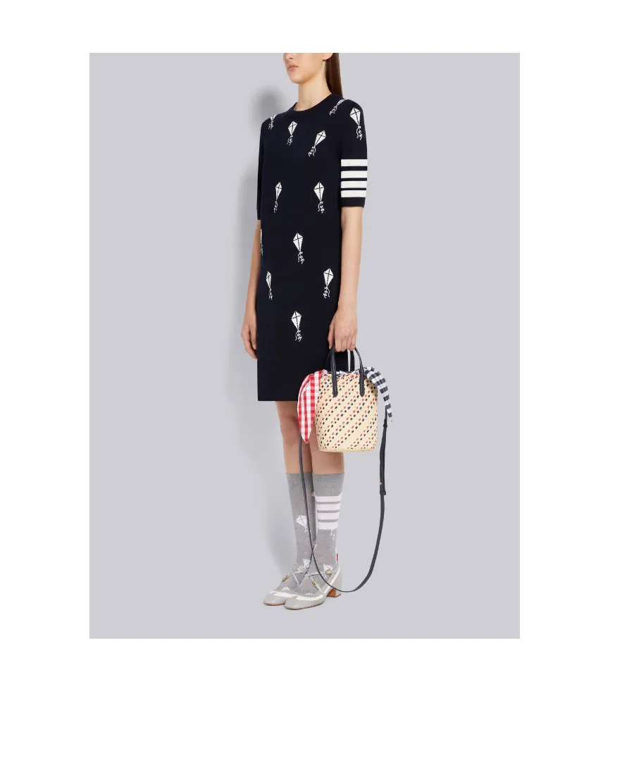 Mini Rwb-Stripe Embroidery Tote Bag